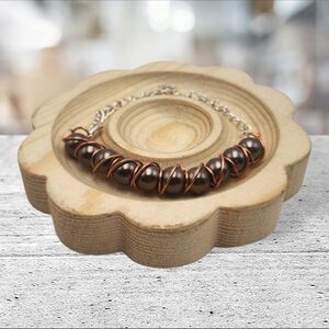 Handmade Wire-wrapped Adjustable Brown Pearl Beaded Bracelet